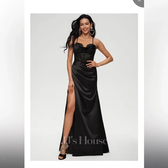 open lace back dress Alyce Simple Prom Dress 61462